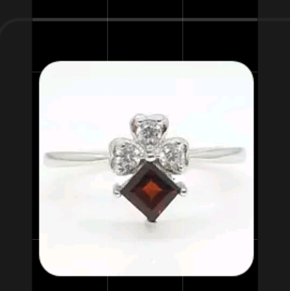 Zales Jewelry - Garnet & Diamond Ring Sz.8